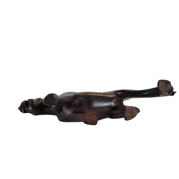 Hand Carved Wood Lion Figurine Safari Jungle Decor 6" Animal Statue  READ - Picture 7 of 13